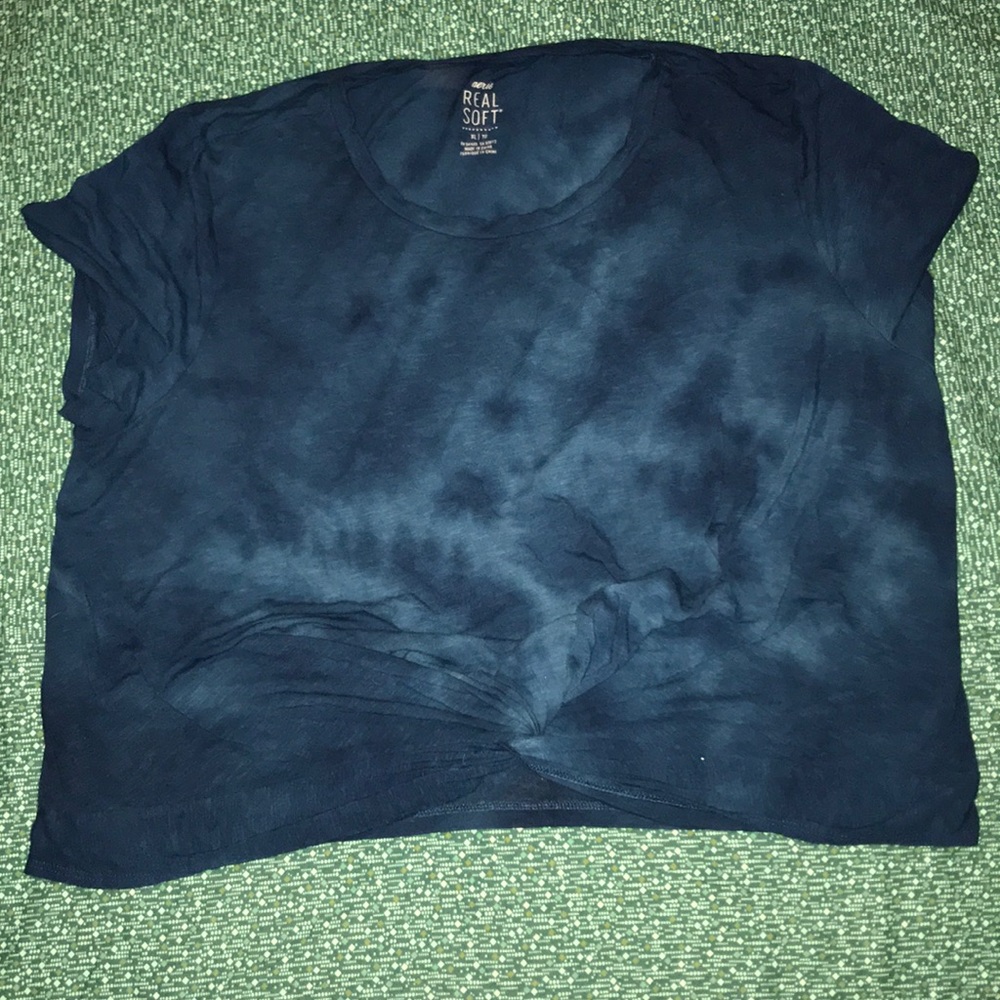 AMERICAN EAGLE AERIE Tie dye front knot crop top